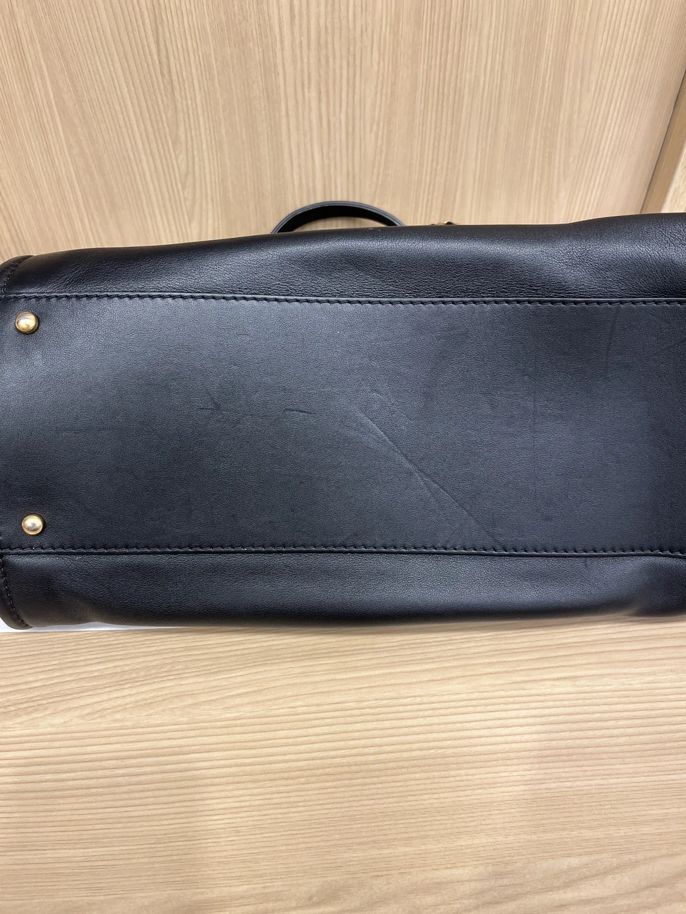 CHANEL black leather